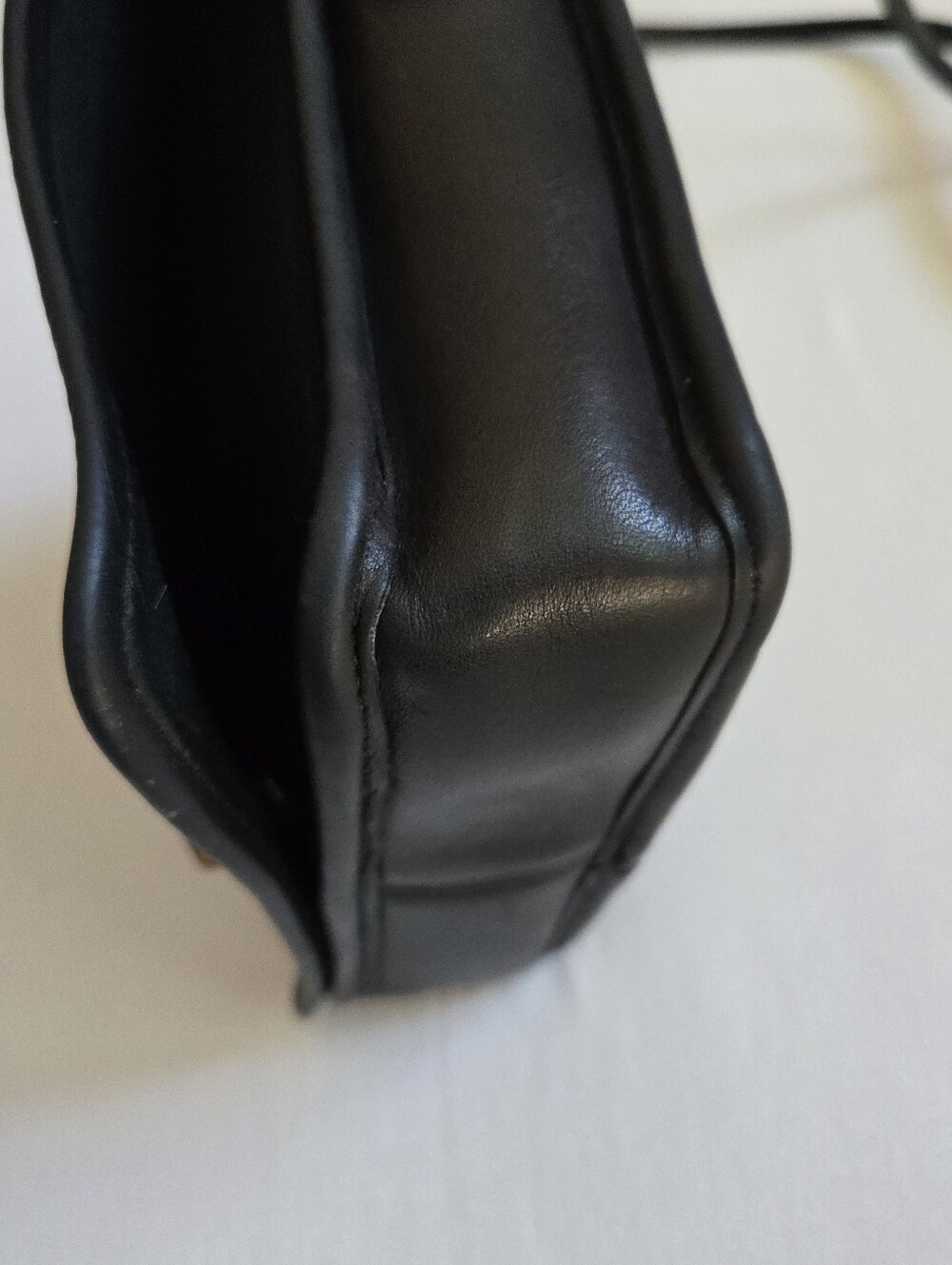 Vintage Coach Companion Bag Purse Square Flap Black Leather 80s/ Early 90s - Picture 9 of 15